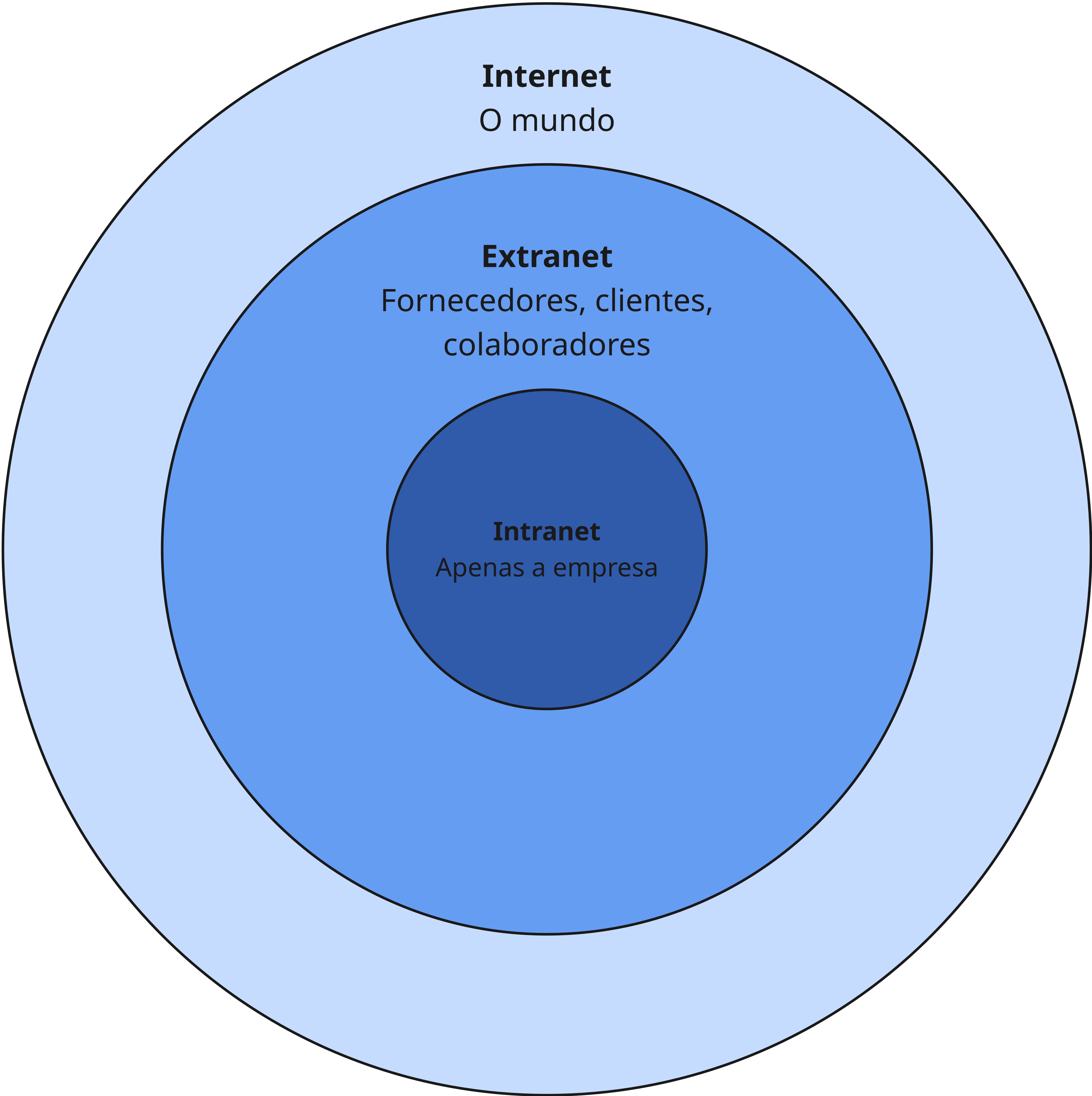 Diferenças de acesso de Intranet Extranet e Internet